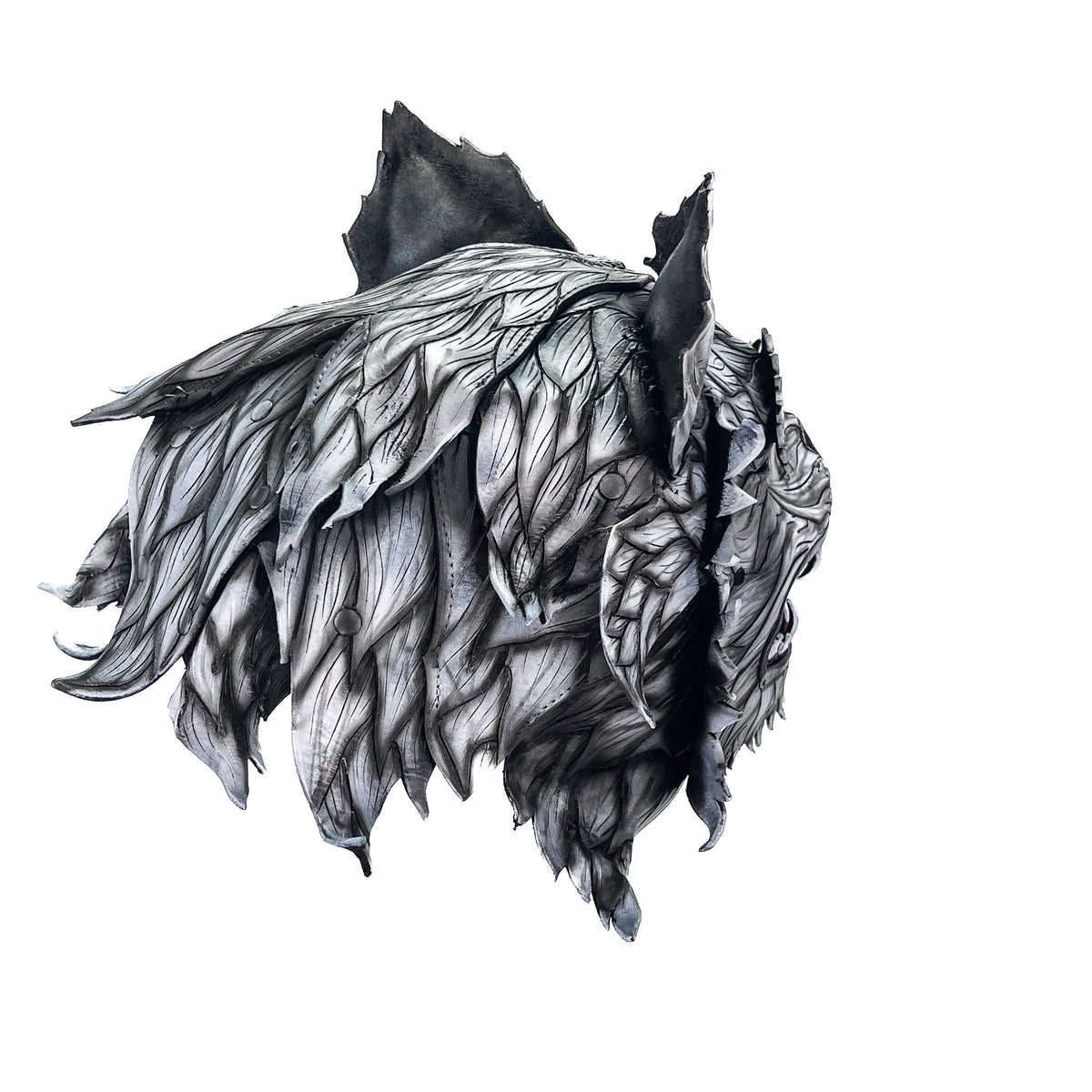 The Grey Lycan - Handmade Genuine Leather Helmet Mask