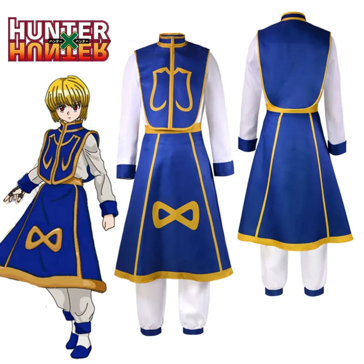 Kurapika Cosplay Costume – Hunter x Hunter Outfit with Wig & Chains