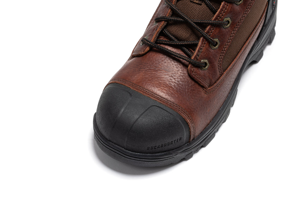 ROCKROOSTER Daviston 6 inch Brown Composite Toe Waterproof Work Boots AT872
